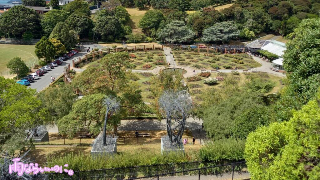 上から見たウェリントン植物園(UMi撮影)