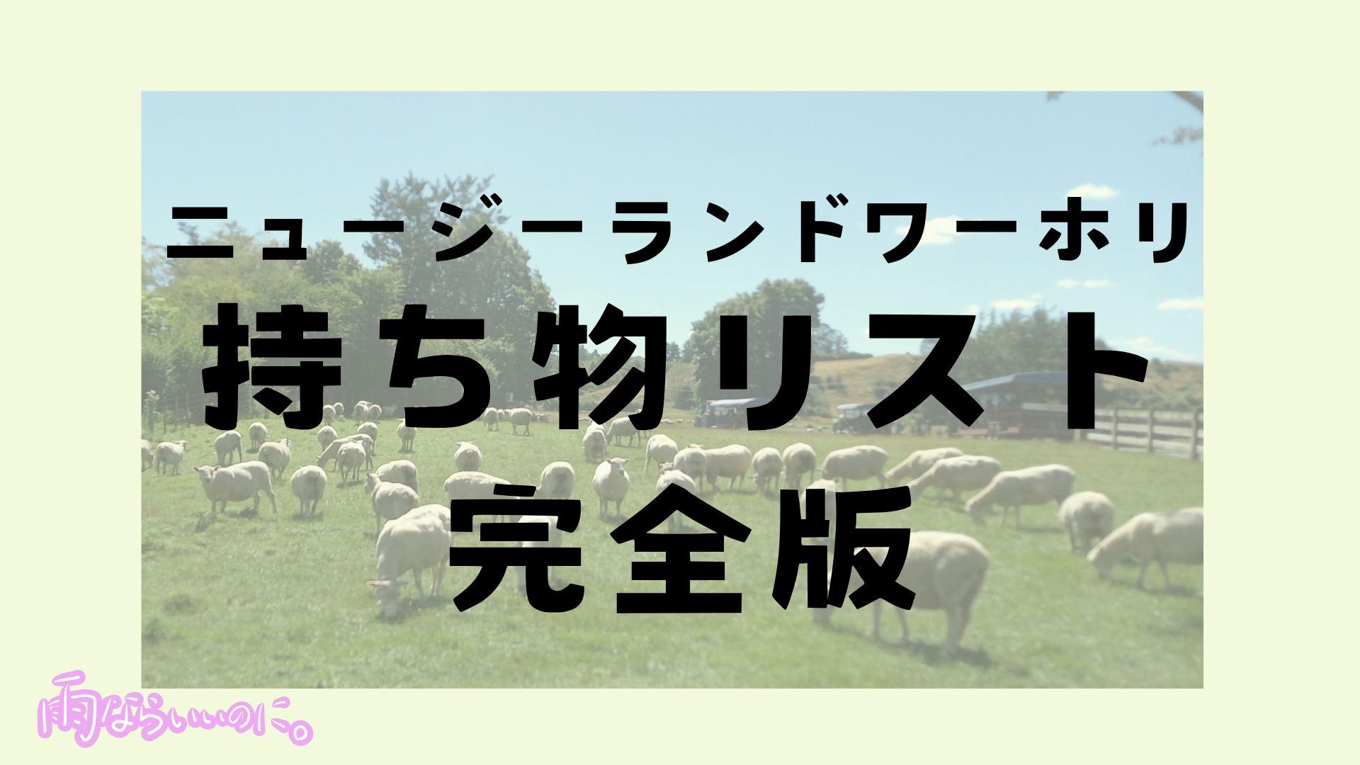 ニュージーランドワーホリ持ち物リスト完全版(MiU作成)