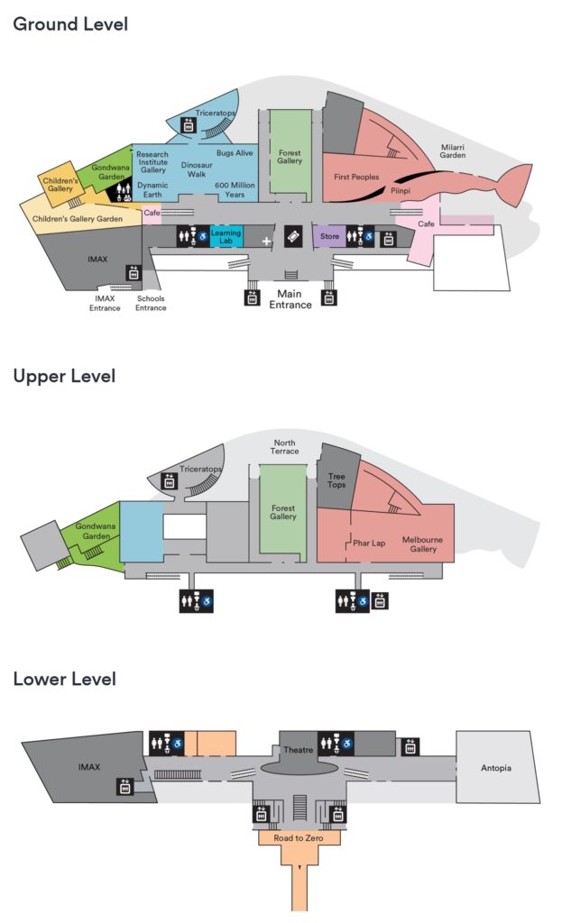 メルボルン博物館のビジターマップ