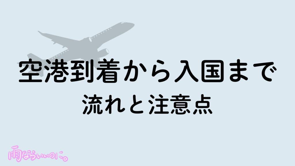 空港到着から入国までイメージ(MiU作成)